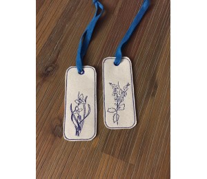 Stickserie ITH - Lesezeichen Garden Flowers Lineart